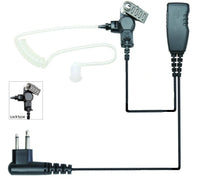 Akustikschlauch-Ohrhörer mit geradem Kabel, Mikrofon und Revers-PTT