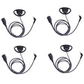Multi 4 pack Motorola TLKR T62, XT180, XT185, T82 Extreme D Shaped Earpiece with Inline PTT