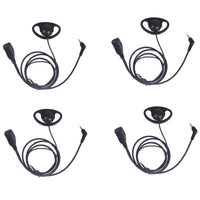 Multi 4 pack Motorola TLKR T62, XT180, XT185, T82 Extreme D Shaped Earpiece with Inline PTT
