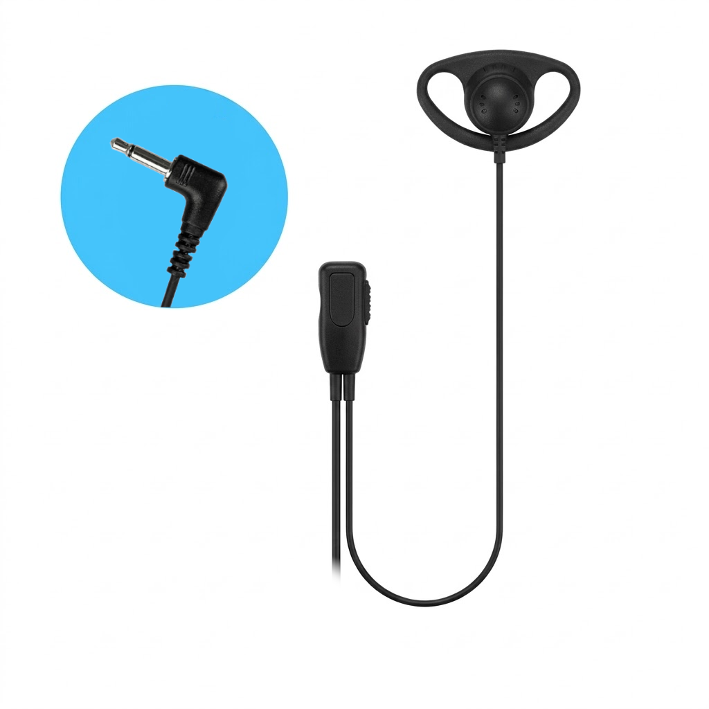 Multi 4 pack Motorola TLKR T62, XT180, XT185, T82 Extreme D Shaped Earpiece with Inline PTT