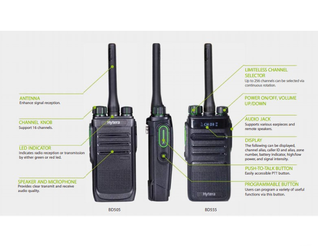 Hytera BD505LF Licence Free Digital Two Way Radio -  Six Pack