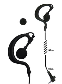 Hörluchs-Ohrhörer, G-Form mit Spiralkabel