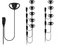 Ten Pack x10 D Shaped Earpiece with Inline PTT For Motorola XT420 & XT460 & R2 & DP1400
