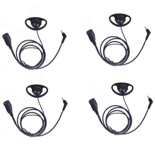 Multi 4-pack Motorola TLKR T62, XT180, XT185, T82 Extreme D-vormige oortelefoon met in-line PTT