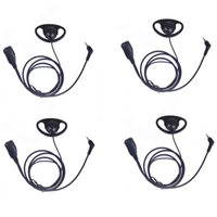 Multi 4-pack Motorola TLKR T62, XT180, XT185, T82 Extreme D-vormige oortelefoon met in-line PTT