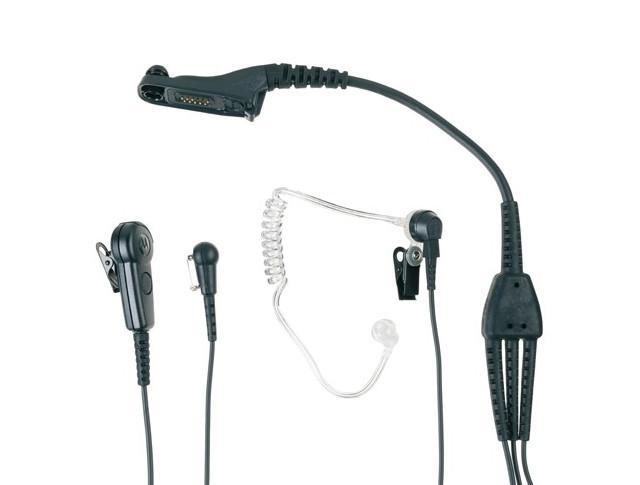 Motorola Serie DP300 & DP4000 3-Draht-Überwachungsgarnitur mit geringem Rauschen – Schwarz PMLN6123A