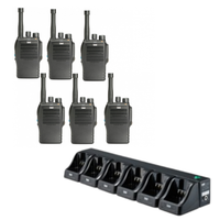 Entel DX482 DMR UHF Two Way Radio with Multi Charger - Six Pack