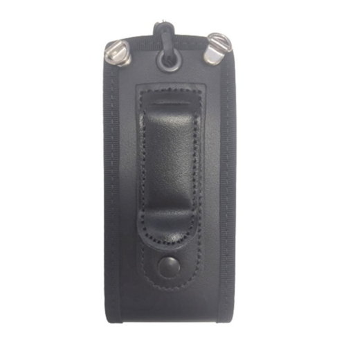 Peter Jones Tasche aus weichem Leder mit Klappe, D-Ringen und Gürtelschlaufe – für Motorola DP4600/e Funkgerät