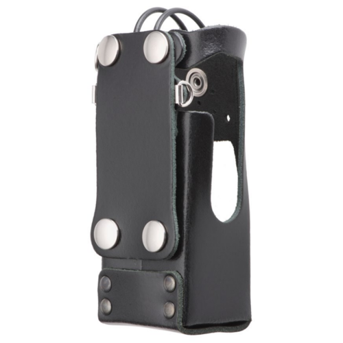 Peter Jones Hard Leather Case with D-Rings and Belt Loop - DP4800/e Motorola Two Way Radio