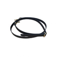 Peter Jones 5/8" hochwertiger schwarzer Leder-Schultergurt mit Messingbeschlägen
