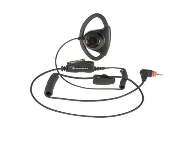 Motorola SL1600 / TLKR100 Verstellbarer D-Style Ohrhörer mit Inline-Mikrofon (Schwarz) PMLN7159