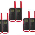 Motorola Walkie Talkie TLKR T62 Funkgerät Sechserpack (Rot)