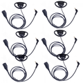 Multipack (6 Stück) Motorola TLKR T62, XT180, XT185 & T82 Extreme D-Ohrhörer mit Inline-PTT