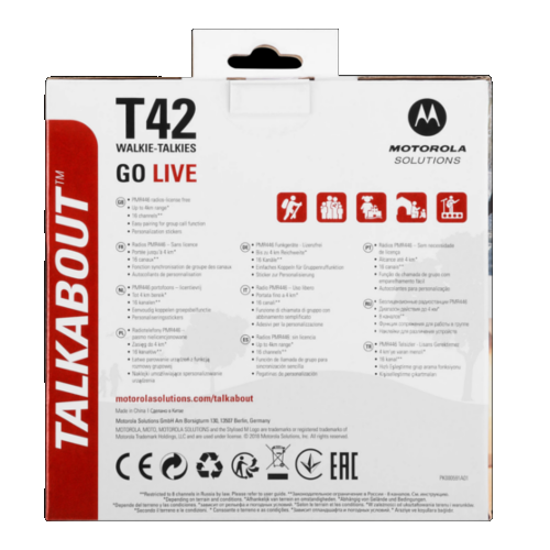 Motorola Walkie Talkie T42 Rood - Dubbelpak