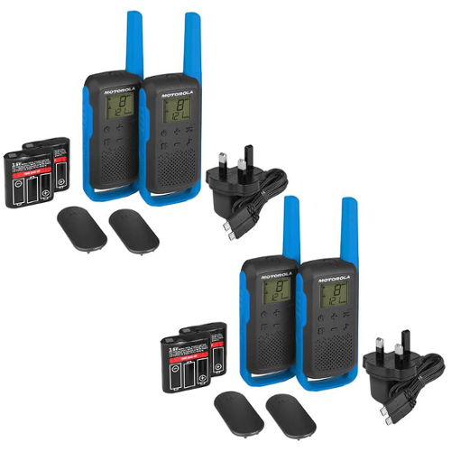 Motorola Walkie Talkie TLKR T62 Radio Quad Pack