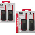 Motorola Walkie Talkie TLKR T62 Funkgerät Quad Pack (Rot)