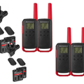 Motorola Walkie Talkie TLKR T62 Funkgerät Quad Pack (Rot)