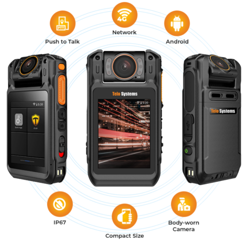 Telox T8 Two Way Radio Bodycam / LTE / POC Sim Network 3G /4G Radio
