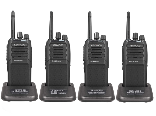 Kenwood TK-3701D Digital Walkie Talkie Pro Talk Two Way Radio - Quad Pack