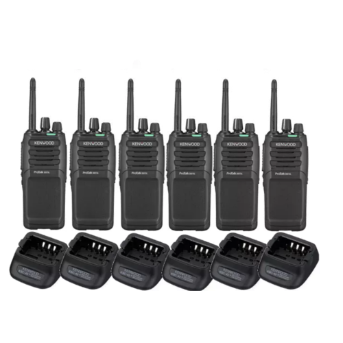 Kenwood TK-3701D Digital Walkie Talkie Pro Talk Two Way Radio - Six Pack