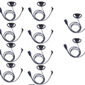 Multi 10er Pack Motorola TLKR T60, XT180, XT185, T82 – D-förmiger Ohrhörer mit Inline-PTT