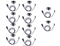 Multi 10er Pack Motorola TLKR T60, XT180, XT185, T82 – D-förmiger Ohrhörer mit Inline-PTT