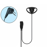 Six Pack x6 D Shaped Earpiece with Inline PTT For Motorola XT420 & XT460 & R2 & DP1400 Two Way Radios