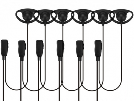 Six Pack x6 Motorola D Shaped Earpiece with Inline PTT For XT420 & XT460